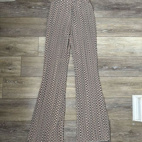 H&M Checkered Flare Pants Sz XS - Picture 3 of 4
